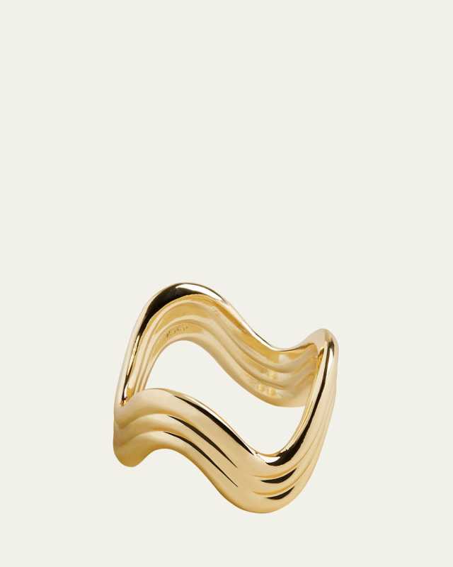 Gold-Tone Ripple Napkin Rings Jewels, Set of 4
